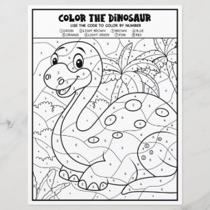 Kinderaktivität Spaß Dinosaurier Malbuch Nach Zahl