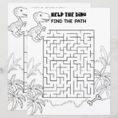 Kinderaktivität T-Rex Dinosaurier Maze Fun Puzzle (Vorne/Hinten)