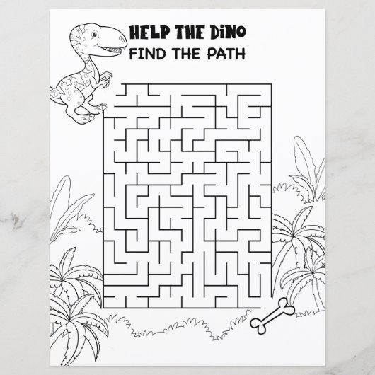 Kinderaktivität T-Rex Dinosaurier Maze Fun Puzzle (Vorderseite)