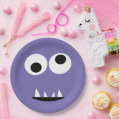 Kinderalbernes Monster-Gesichts-Monster-Party-lila Pappteller (Party)