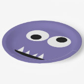 Kinderalbernes Monster-Gesichts-Monster-Party-lila Pappteller (Schrägansicht)