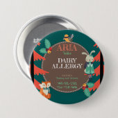 Kinderallergen-niedliches Waldwinter-Tier Button (Vorne & Hinten)