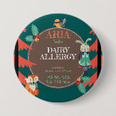 Kinderallergen-niedliches Waldwinter-Tier Button (Vorderseite)