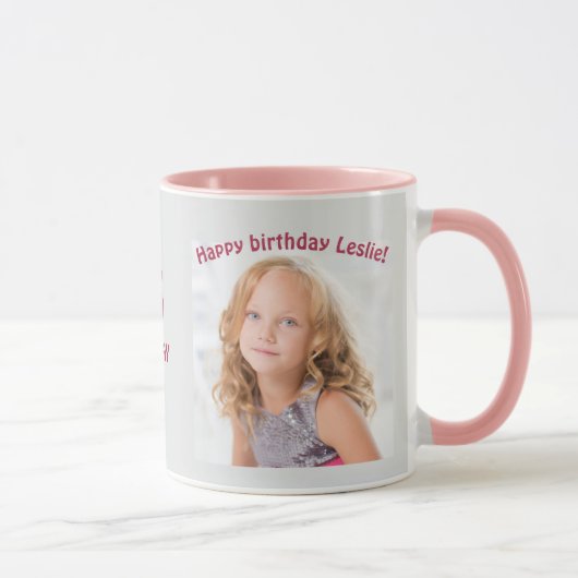 Kinderalter und Fotos - Geburtstag Tasse (Rechts)