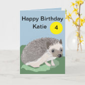 Kinderalterkarte für niedliche Igel Karte (Gelbe Blume)