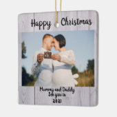 Kinderankündigung, 2 Foto Schwangerschaft, in Erwa Keramikornament (Links)