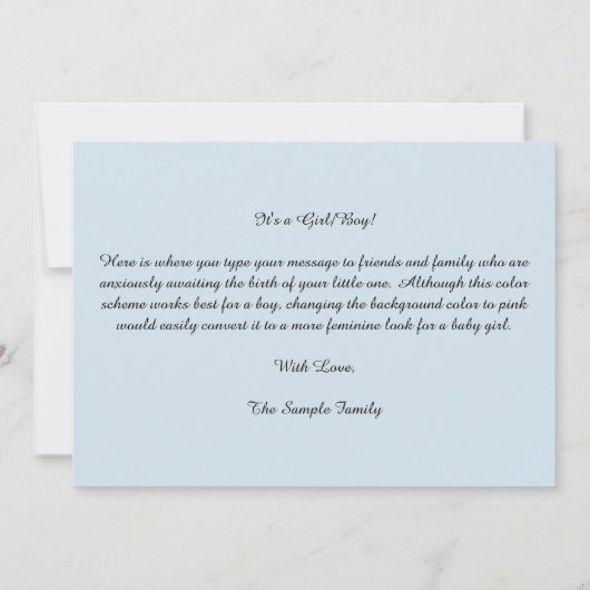 Kinderankündigung, Christliche Kinderkriptur Einladung (Rückseite)