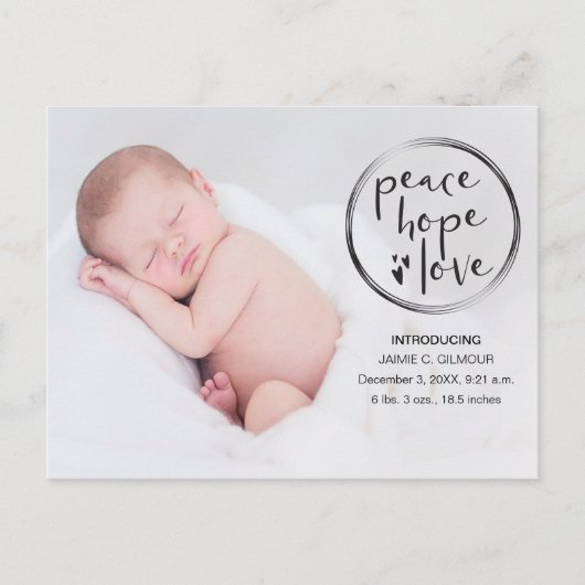 Kinderankündigung, Erste Weihnachten, Foto Postkarte (Vorderseite)