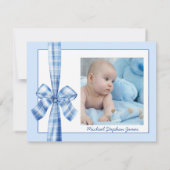 Kinderankündigung für Foto Retro-Blue-Bogen Ankündigung (Rückseite)