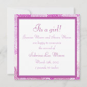 Kinderankündigung (Mädchen) Ankündigung (Vorderseite)