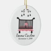 Kinderankündigung mit Geburtsdatum Keramik Ornament (Rechts)