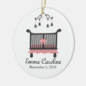 Kinderankündigung mit Geburtsdatum Keramik Ornament (Links)