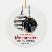 Kinderankündigung Weihnachten Geschenk Keramik Orn Keramik Ornament (Hinten)