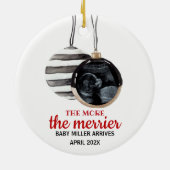 Kinderankündigung Weihnachten Geschenk Keramik Orn Ornament (Hinten)