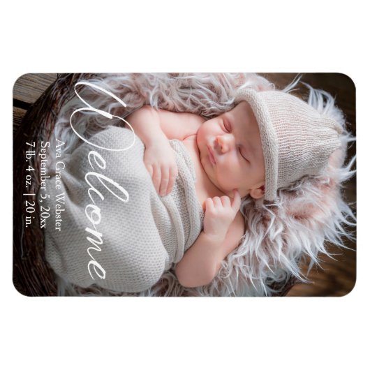 Kinderankündigung Willkommensankündigung Magnet (Horizontal)