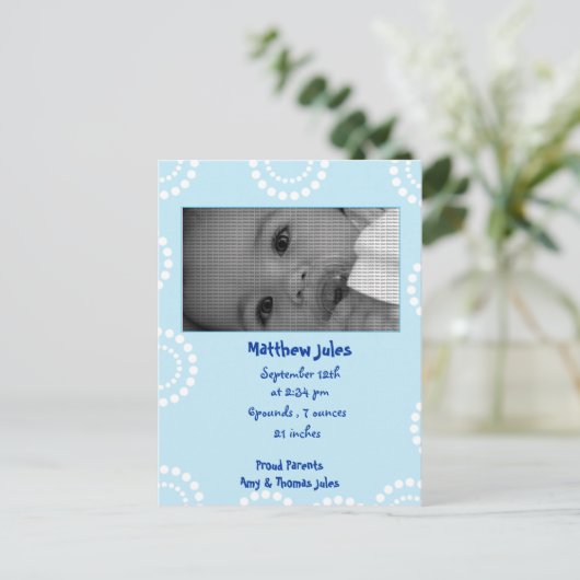 Kinderankündigungskarte Ankündigungspostkarte (Stehend Vorderseite)