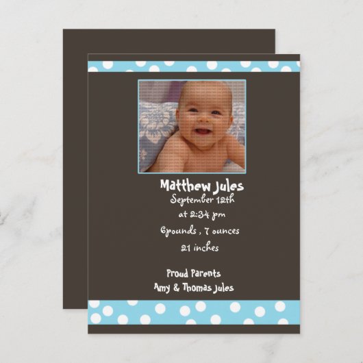 Kinderankündigungskarte Ankündigungspostkarte (Vorne/Hinten)