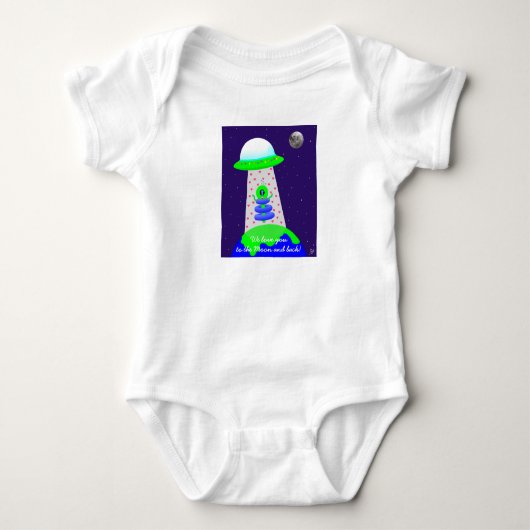 Kinderanzug mit Alien und Mond von Jo Images Baby Strampler (Vorderseite)