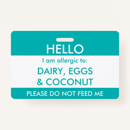 Kinderaquamarines hallo mein Name ist zur Allergie Ausweis (Vorderseite)