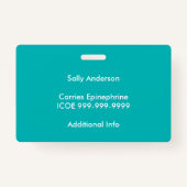 Kinderaquamarines hallo mein Name ist zur Allergie Ausweis (Rückseite)