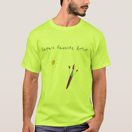 Kinderarbeit am T - Shirt eines Mannes (Vorderseite)
