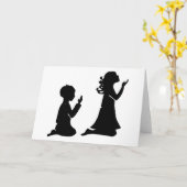 Kinderarmut Schwarze Silhouetten Karte (Gelbe Blume)