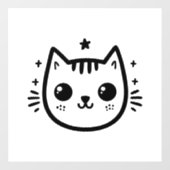 Kinderartiges Zeichn | Schwarz und Weiß | Minimali Fensteraufkleber (Blatt)