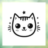 Kinderartiges Zeichn | Schwarz und Weiß | Minimali Fensteraufkleber (Blatt 3)