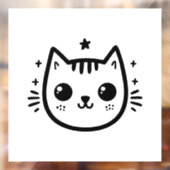 Kinderartiges Zeichn | Schwarz und Weiß | Minimali Fensteraufkleber (Blatt 2)