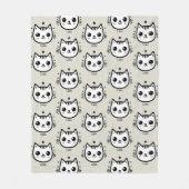 Kinderartiges Zeichn | Schwarz und Weiß | Minimali Fleecedecke (Vorderseite)