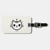 Kinderartiges Zeichn | Schwarz und Weiß | Minimali Gepäckanhänger (Vorderseite horizontal)