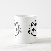 Kinderartiges Zeichn | Schwarz und Weiß | Minimali Kaffeetasse (Mittel)