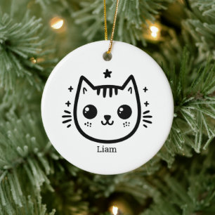Kinderartiges Zeichn Schwarz und Weiß Minimali Keramik Ornament