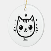 Kinderartiges Zeichn | Schwarz und Weiß | Minimali Keramik Ornament (Links)