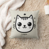 Kinderartiges Zeichn | Schwarz und Weiß | Minimali Kissen (Decke)