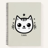 Kinderartiges Zeichn | Schwarz und Weiß | Minimali Notizblock (Vorderseite)