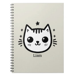 Kinderartiges Zeichn | Schwarz und Weiß | Minimali Notizblock