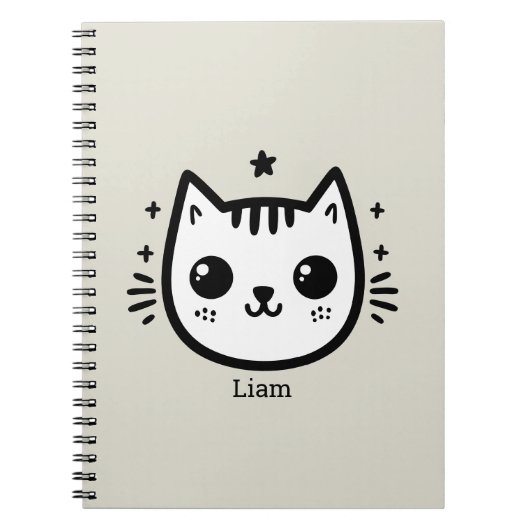 Kinderartiges Zeichn | Schwarz und Weiß | Minimali Notizblock (Vorderseite)