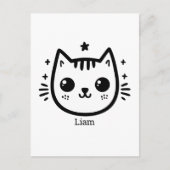 Kinderartiges Zeichn | Schwarz und Weiß | Minimali Postkarte (Vorderseite)