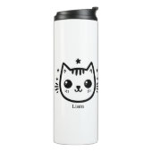 Kinderartiges Zeichn | Schwarz und Weiß | Minimali Thermosbecher (Nach links gedreht)