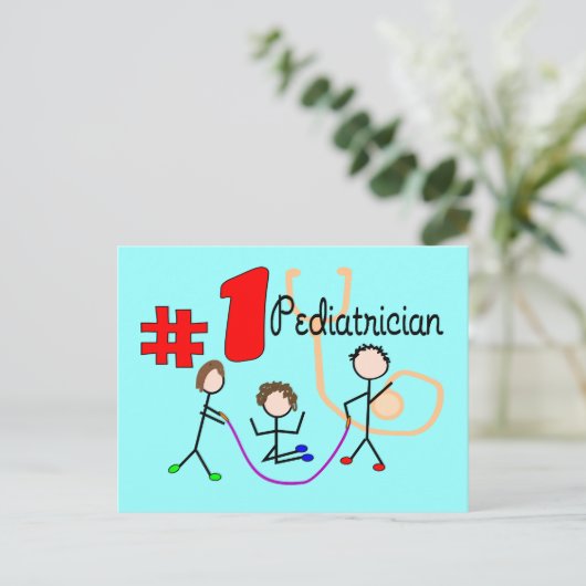 Kinderarzt #1 Adorable Kids Design Geschenke Postkarte (Stehend Vorderseite)