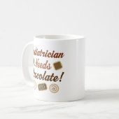 Kinderarzt benötigt Schokolade Kaffeetasse (Vorderseite Links)