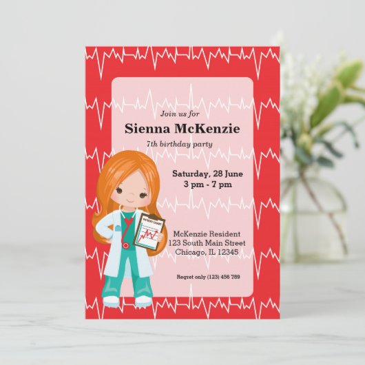 Kinderarzt Einladung (Stehend Vorderseite)