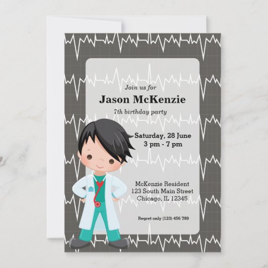 Kinderarzt Einladung (Vorderseite)