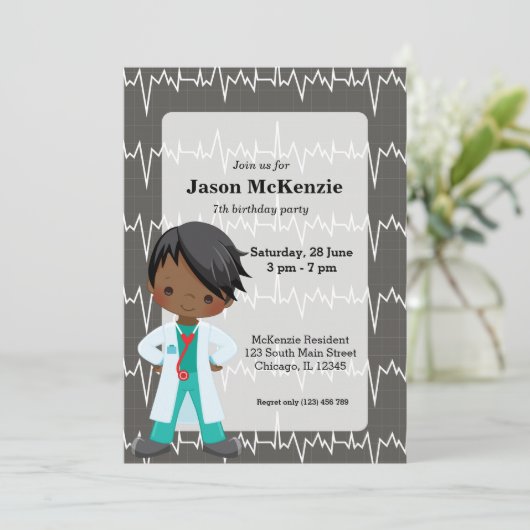 Kinderarzt Einladung (Stehend Vorderseite)