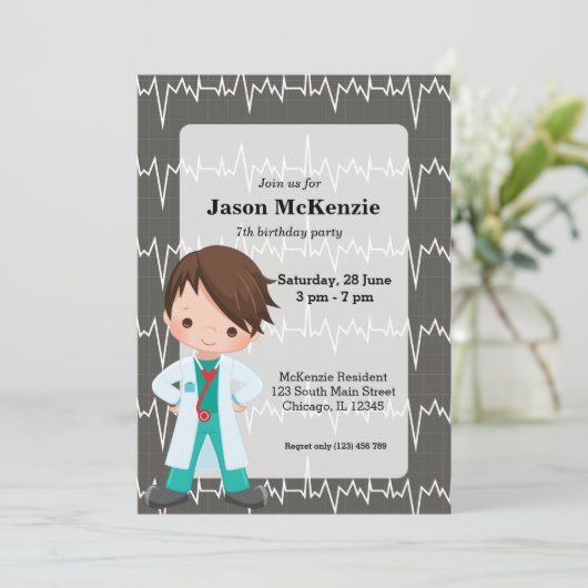 Kinderarzt Einladung (Stehend Vorderseite)