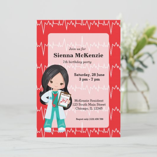 Kinderarzt Einladung (Stehend Vorderseite)