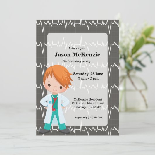 Kinderarzt Einladung (Stehend Vorderseite)