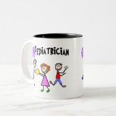 Kinderarzt-Geschenke "# 1" Stock-Leute-Entwurf Zweifarbige Tasse (Vorderseite Links)
