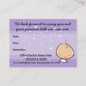 Kinderarzt. Hebamme. Baby. Verabredungs-Erinnerung Terminkarte (Rückseite)